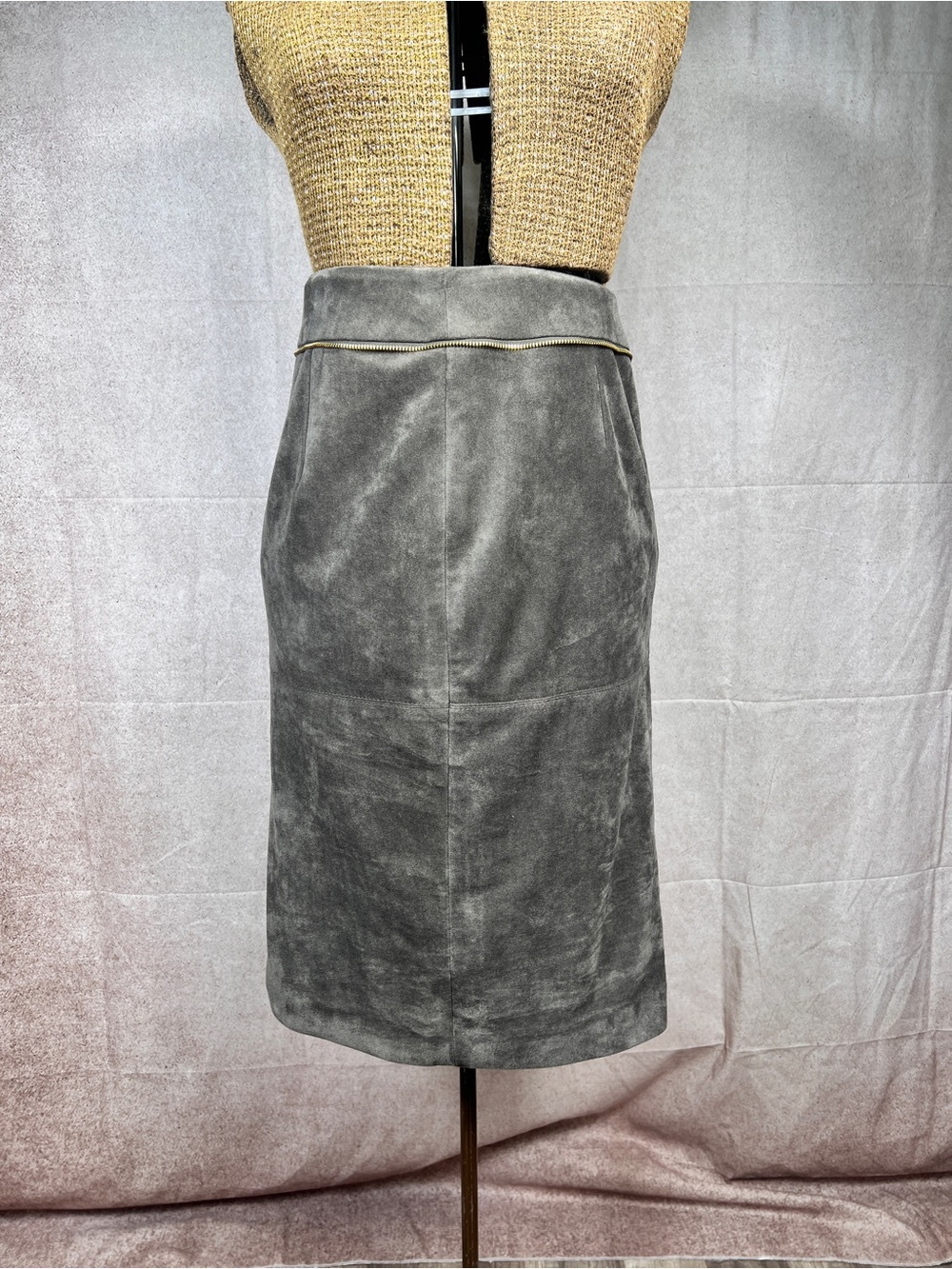 NWT Calvin Klein Brown Faux Suede Skirt - Size 6